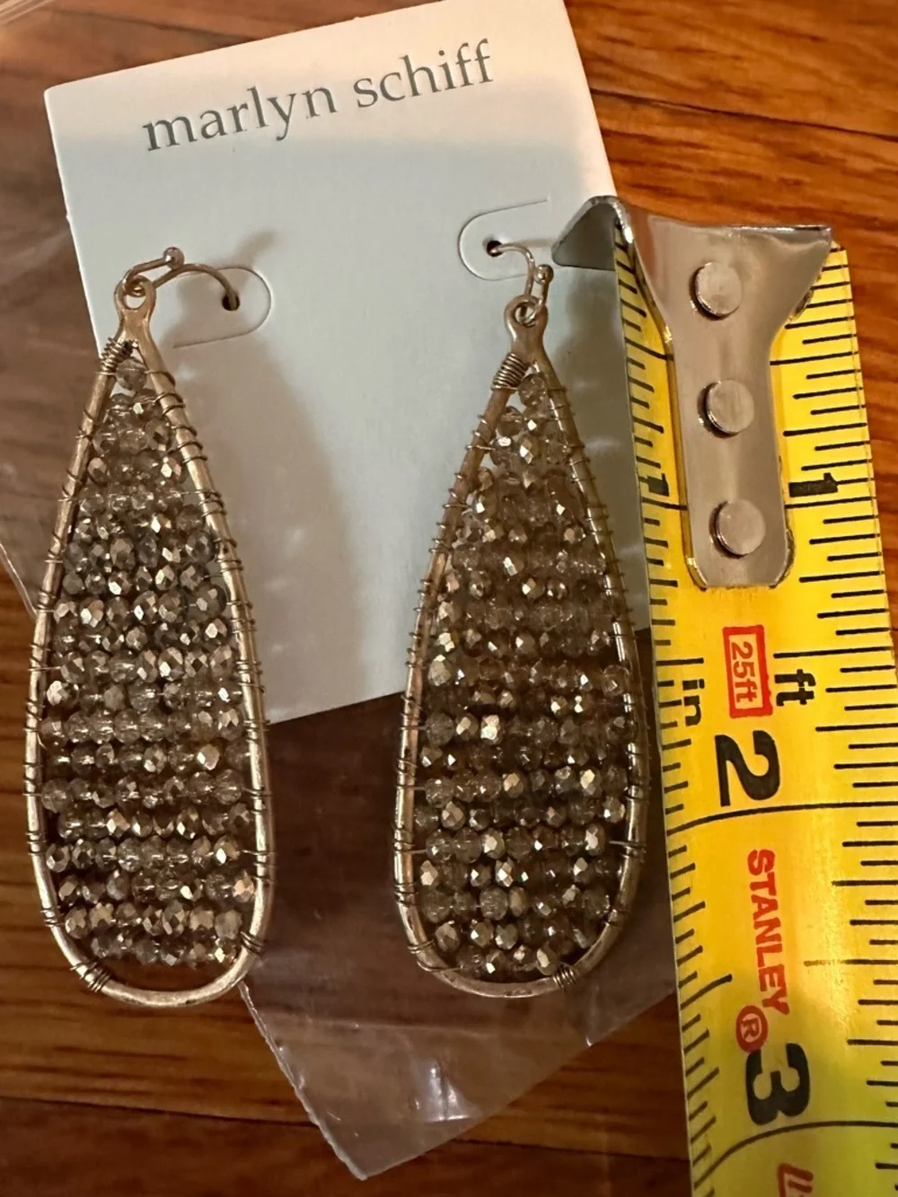 Marlyn Shiff Gold Teardrop Filigree Dangle Earrings - Women Jewelry